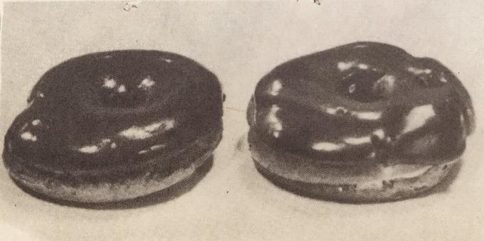Cake "Choux ring med krem." Bilde fra boken "Produksjon av bakverk og kaker," 1976