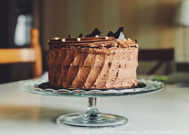 Her er en kake kan være laget av sjokolade svamp kake med sjokolade krem