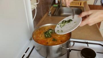 Meatless suppe med fersk kål