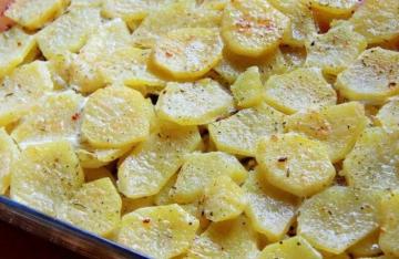 Fyll potetene med melk, tilsett maslitse, sende den i ovnen