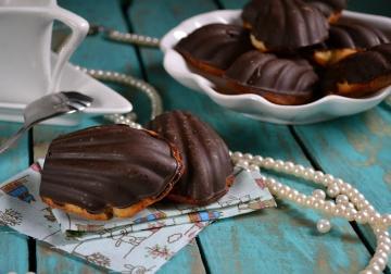 Cookies "Madeleine" med sjokoladeglasur