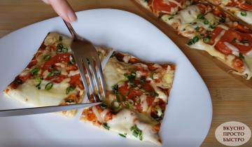 Hvordan lage deilig tynn pizza. Fast Pizza Lavash